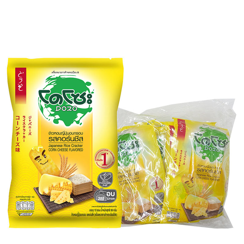 DOZO Japanese Rice Cracker Corn Cheese 56g (Pack OF 6)